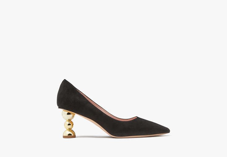 Made from plush suede with stacked spherical heels these charmers make a cool style statement. | Kate Spade Charmer Pumps, Black - 6 Kate Spade Heels, Kate Spade Shoes, Style Statement, Black 7, Kate Spade New York, Cool Style, Kate Spade, Pumps, New York