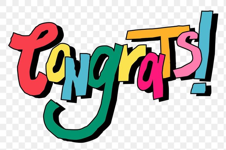 the word congrats in colorful letters on a transparent background, hd png