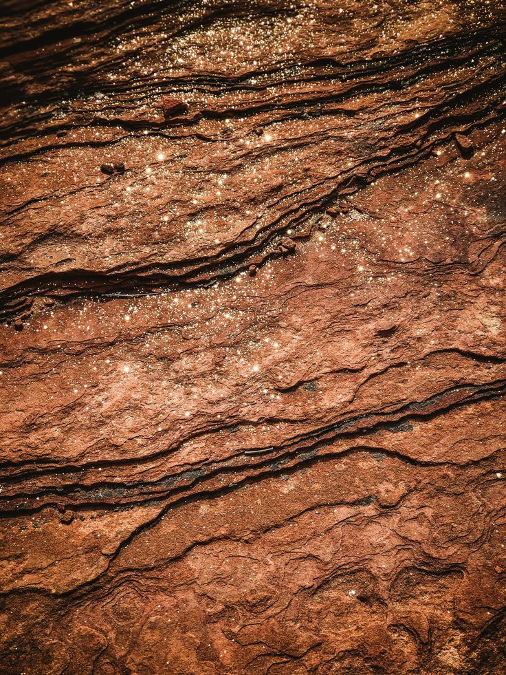 an image of some rocks that are brown and black with small white dots on them