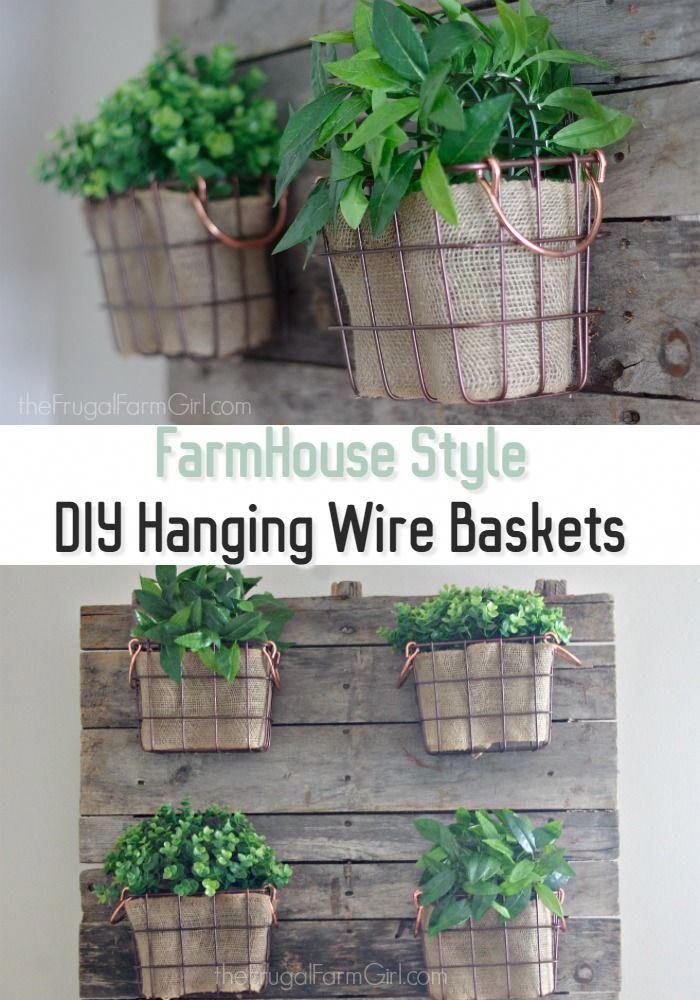 diy hanging wire baskets with plants in them are great for decorating the house