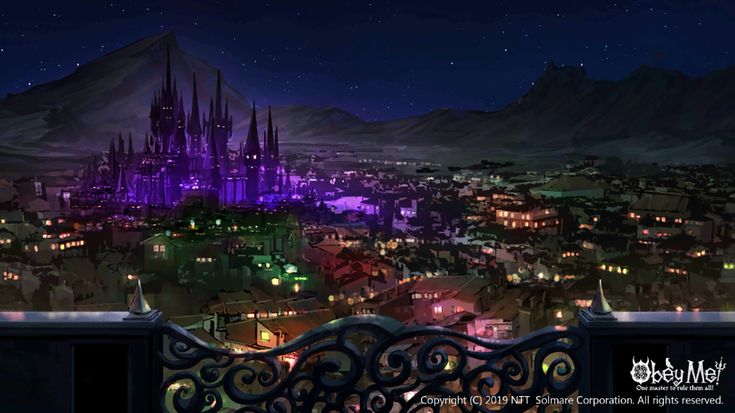 an animated cityscape at night with the lights on and stars in the sky