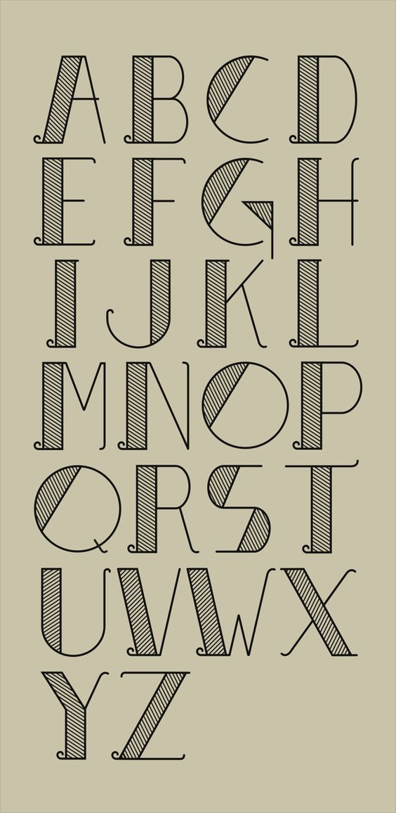 an old fashioned alphabet with lines and letters