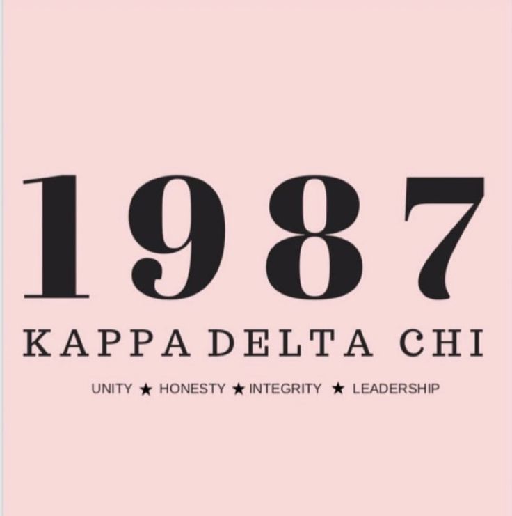 the logo for kapa delta chi is shown in black and white on a pink background