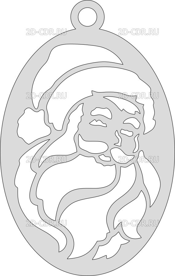 a christmas ornament with the face of santa claus in a round frame on a white background