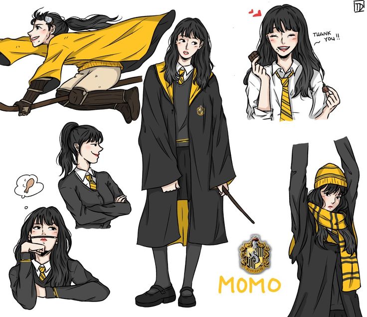 some drawings of harry potter and her hogwart's costume for the upcoming movie