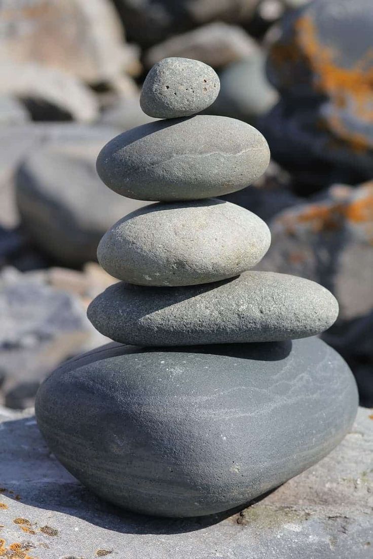 some rocks stacked on top of each other