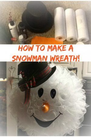 there is a snowman with a hat on it's head and the words how to make a snowman wreath