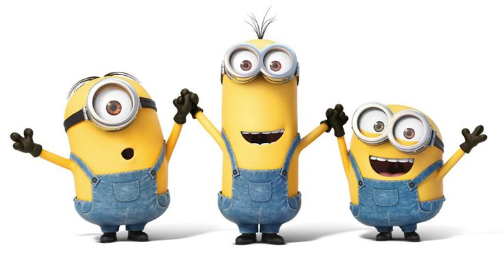 three minion characters standing next to each other with the caption'un saludito a todos nuestros seguidores @ chamosymas