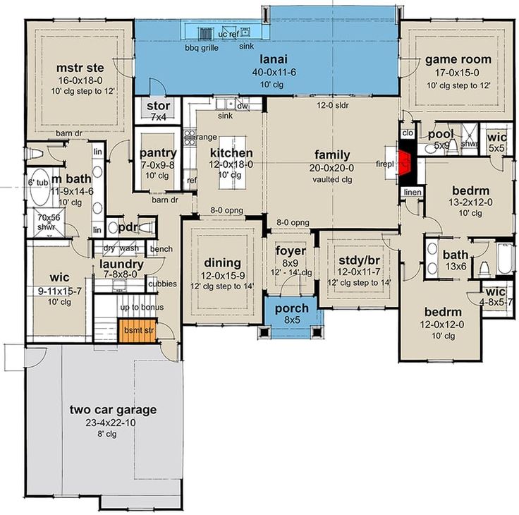 the floor plan for this house is very large and has two garages on each side