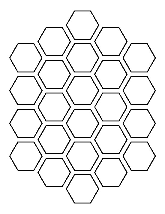 the hexagonal pattern is shown in black and white