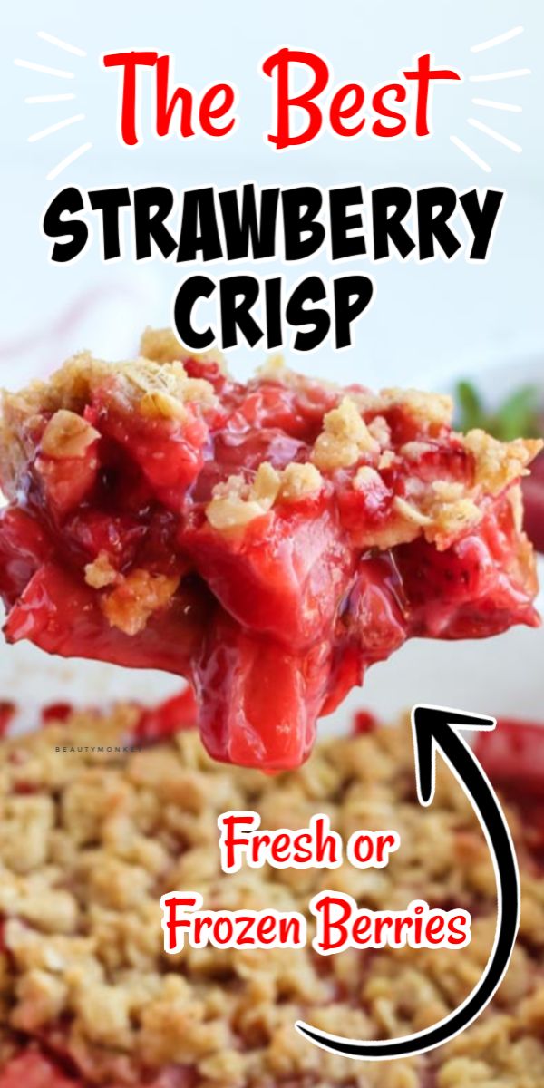 the best strawberry crisp recipe is in this postcard