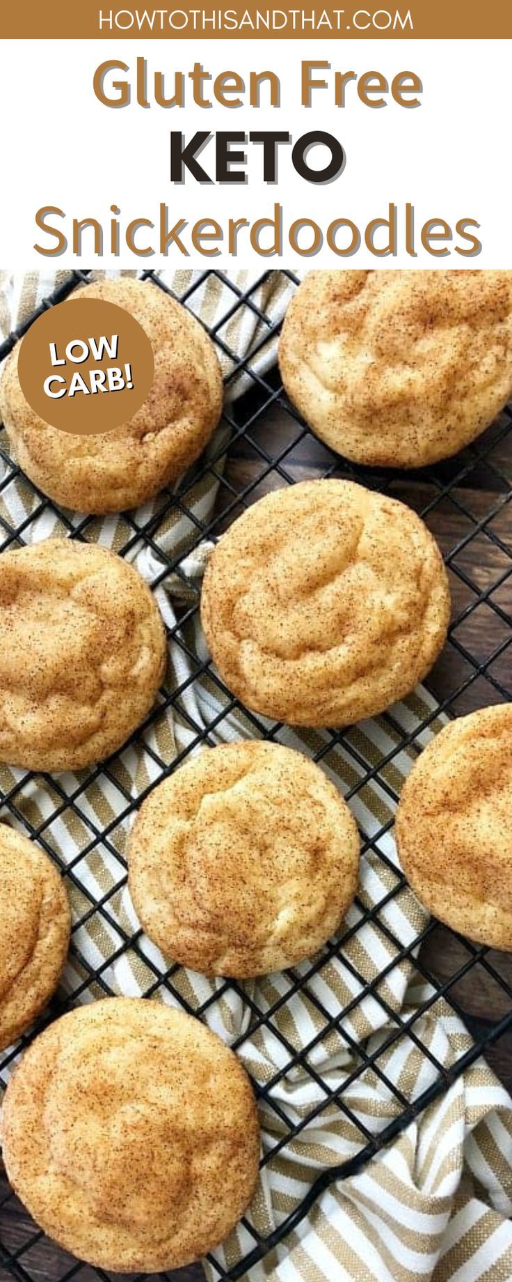 gluten free keto snickkerdoodles on a cooling rack