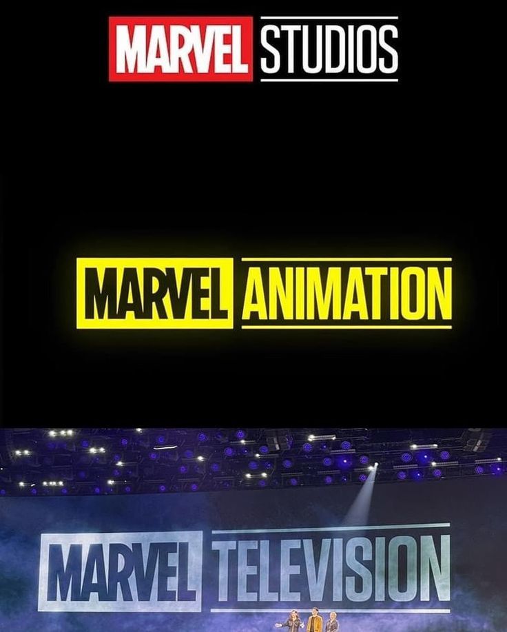 the logos for marvel studios and disney animation are shown in this split screen image from left to right