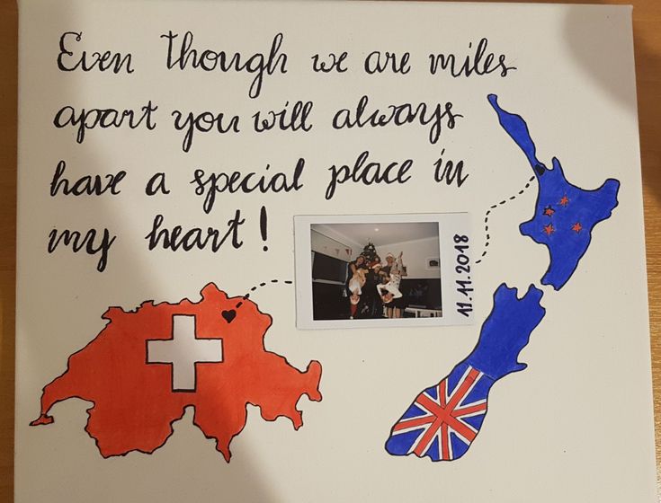 a piece of paper with an image of two people and a flag on it that says, even though we are miles apart you will always have a special place in my heart