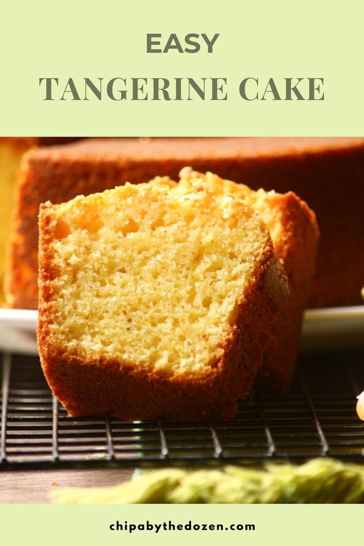 easy tangerine cake on a cooling rack