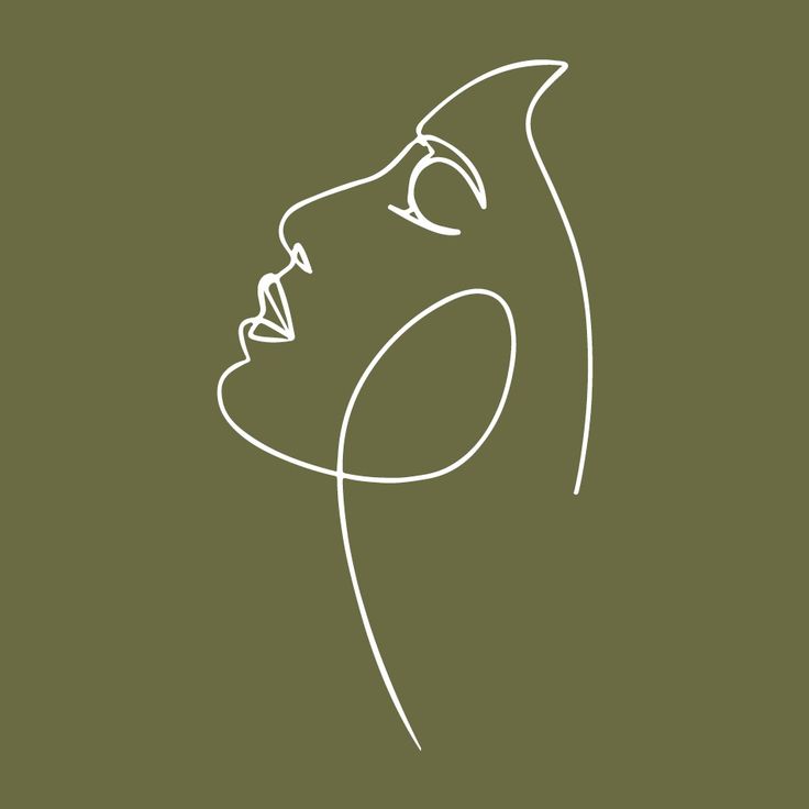 a line drawing of a woman's face