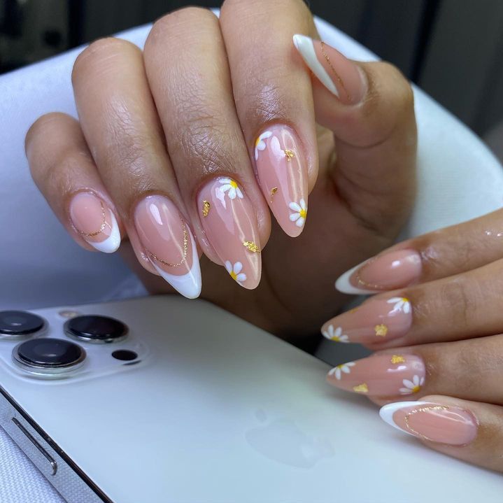 Nails Astethic, Asian Nails, Ombre Acrylic Nails, Girly Acrylic Nails, Casual Nails, Rose Gold Nails, Classy Acrylic Nails, White Nail Designs, Acrylic Nails Coffin Pink