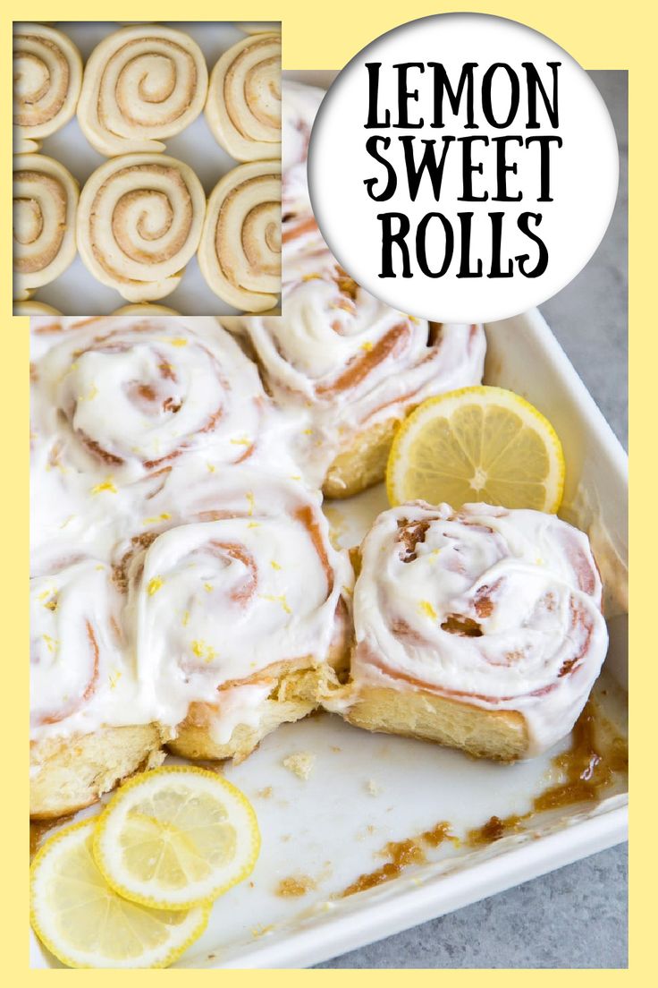 lemon sweet rolls in a baking pan Lemon Sweet Rolls, Sweet Rolls Recipe, Lemon Rolls, Lemon Breakfast, Sweet Roll Recipe, Breakfast Rolls, Breakfast Recipes Sweet, Swirled Bread, Recipe Girl