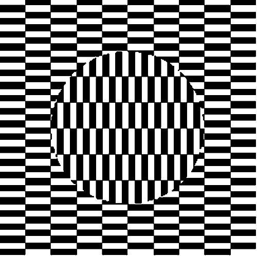 a black and white checkerboard pattern with an oval in the center on top