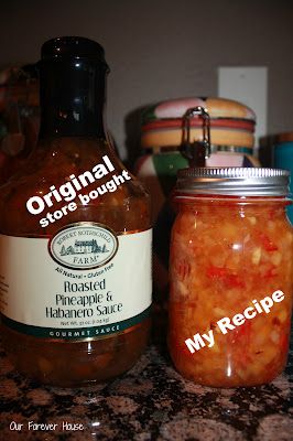 two jars of food sitting on top of a counter