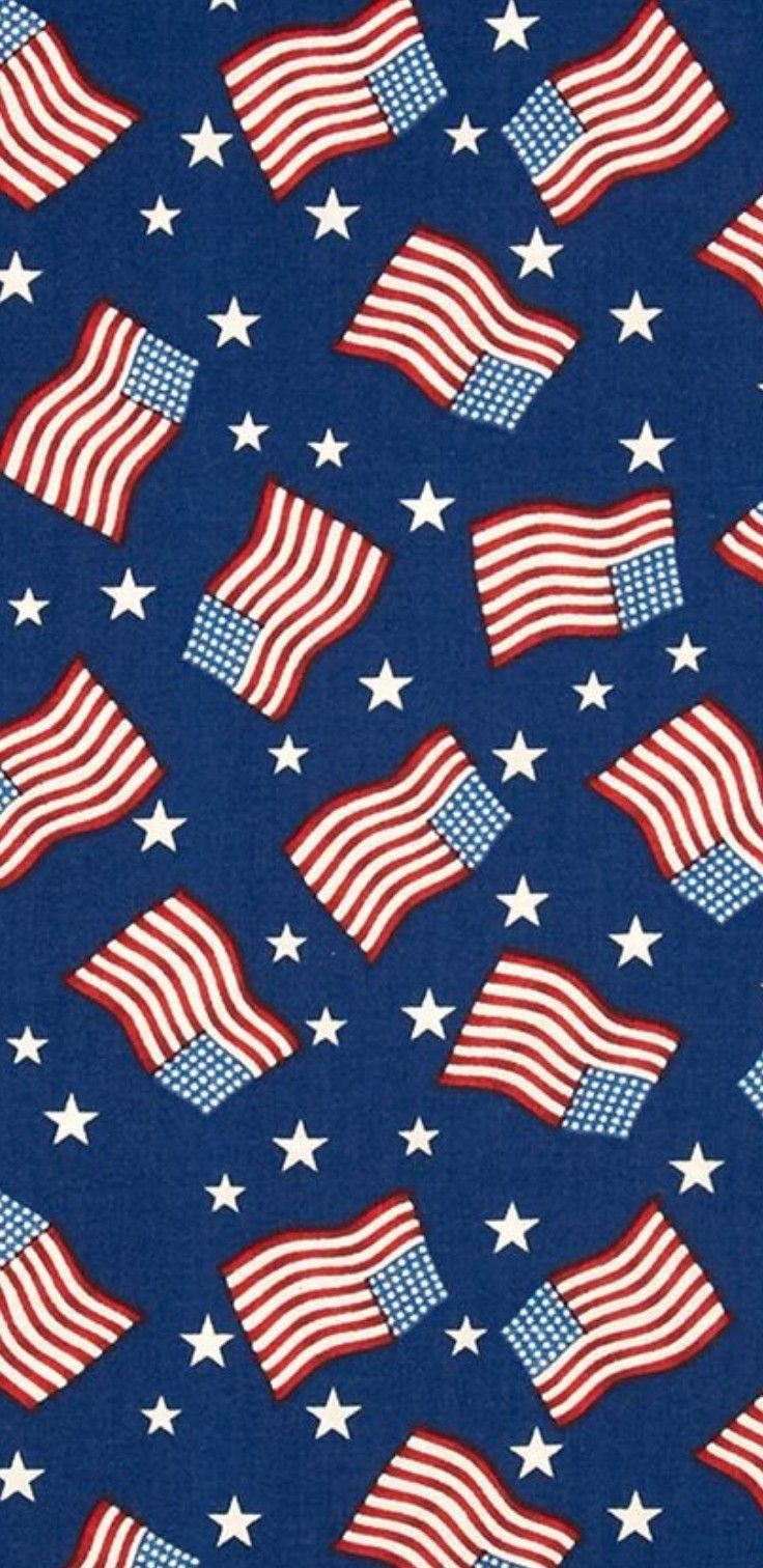 an american flag pattern on a blue background