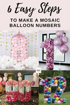 balloons are arranged in the shape of numbers