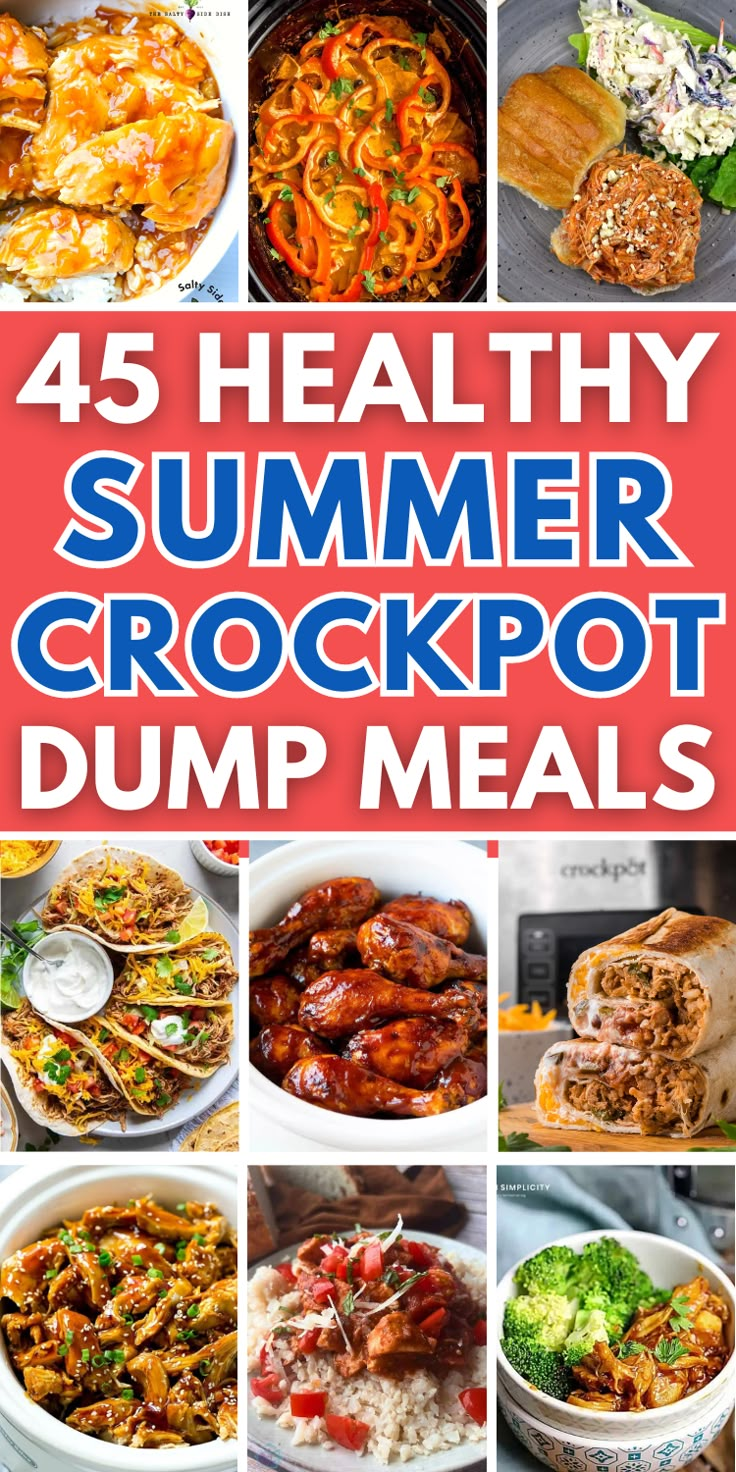 dump and go crockpot dinners healthy Healthy Crockpot Ideas, Summer Healthy Crockpot Recipes, Healthy Crockpot Summer Meals, Healthy Crockpot Dump Meals, Budget Crockpot Meals Healthy, Easy Crockpot Healthy Meals, Summer Chicken Recipes Dinners Crockpot, Healthy Dinner Recipes For Family Crockpot, Crockpot Vacation Meals