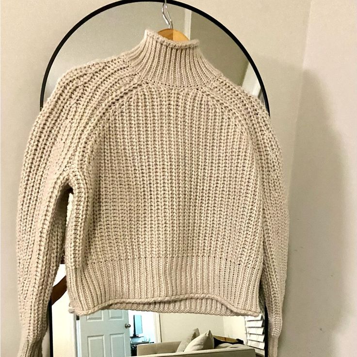 Cozy Up With This Fluffy Cozy Crop Sweater! Can Be Worn A Variety Of Ways!! Come Get Cute Honey! Never Worn! I Just Shop A Lot Tried It On Just To Show Where It Hits Cozy Knitted H&m Sweater, Cozy Crew Neck Sweater From H&m, Cozy H&m Crew Neck Sweater, H&m Long Sleeve Chunky Knit Sweater, Cozy Knit Tops By H&m, H&m Cozy Knit Tops, H&m Knitted Long Sleeve Sweater, H&m Long Sleeve Soft Knit Sweater, H&m Casual Chunky Knit Sweater