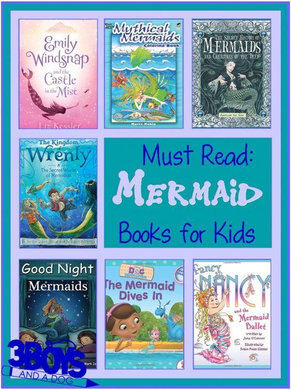 mermaid books for kids with the title must read mermaid books for kids in blue and purple