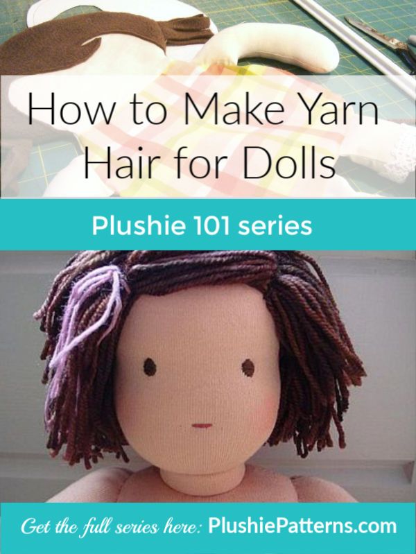 an image of a doll with yarn on it and the words how to make yarn hair for dolls