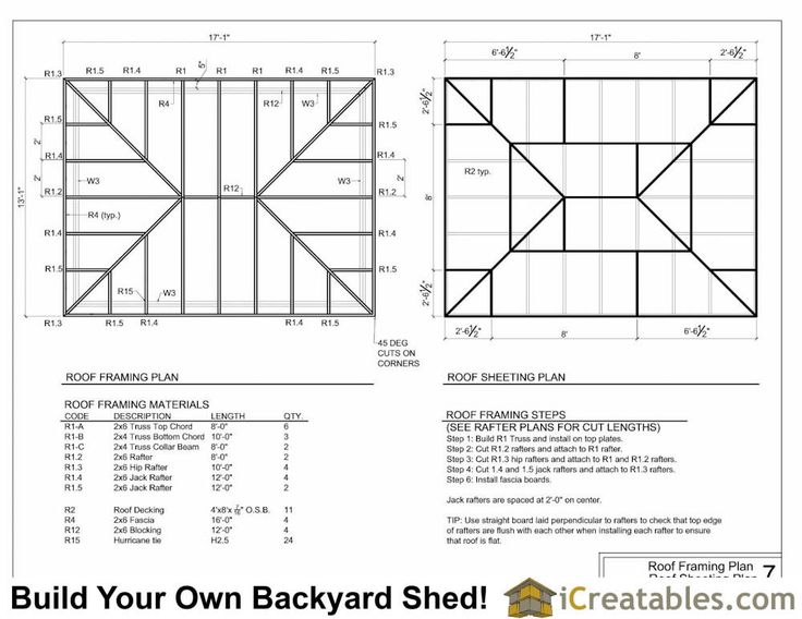 an image of a barn shed plans with measurements for the roof and side panels on it