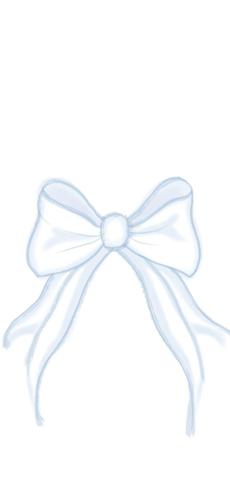 a white ribbon with a bow on it's end is shown in this drawing