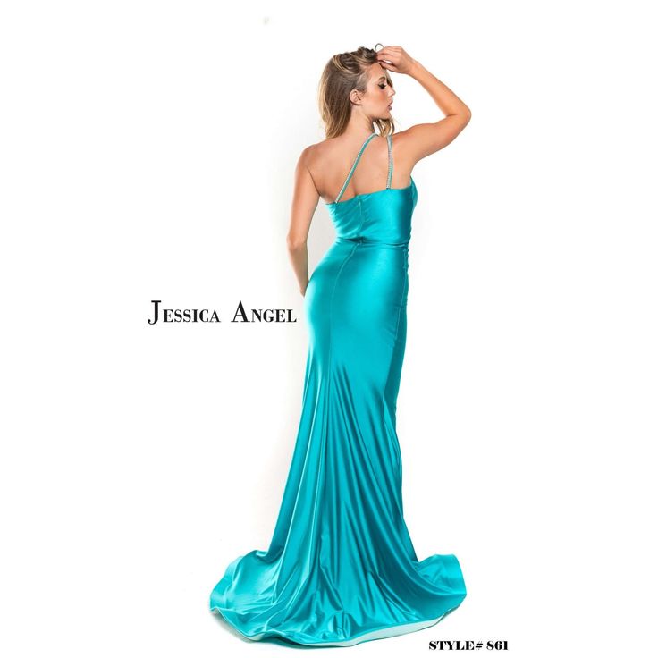 Jessica Angle Evening Dresses Jessica Angle JA861 Evening Dress Fitted Long Dress, Black Blossom, Formal Long Dress, Lavender Mist, Blue Cobalt, Dark Copper, Orange Texas, One Shoulder Gown, Light Coral