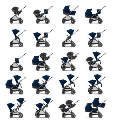 an image of baby strollers with different positions and shapes on white backgroud