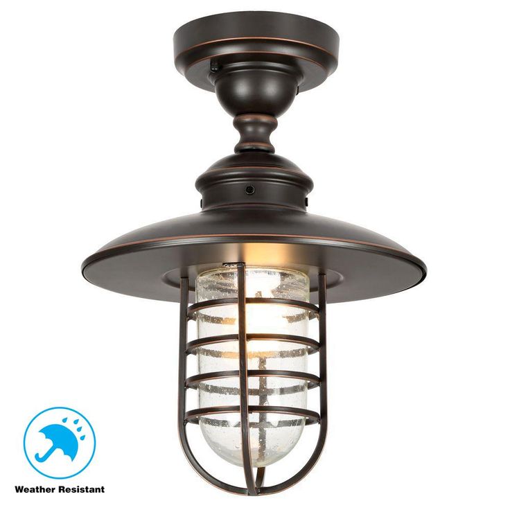 Offers flexibility, serving as either an outside lantern or ceiling flushmount light or mini pendant Features an oil-rubbed bronze finish Uses 1 bulb (60-watt maximum) - sold separately Backed by a UL listing for safety Fixture Material Stainless Steel Fixture Color/Finish Oil Rubbed Bronze Number of Bulbs Required 1 Recommended Light Bulb Shape Code A19 Product Size Small Included Hardware Included Power Type Hardwired Product Weight (lb.) 5.045 Chandelier/Pendant Design Lantern Compatible Bulb Type CFL,Incandescent,LED Light Bulb Type Included No Bulbs Included Outdoor Lighting Features Adjustable Height,Dimmable,Weather Resistant Exterior Lighting Product Type Outdoor Pendants Returnable 180-Day Glass/Lens Type Seedy Voltage Type Line Voltage Size Large Number of Lights 1 Light Mount Ty Oil Rubbed Bronze Lighting, Ceiling Lantern, Porch Lights, Oil Lantern, Outdoor Pendant Lights, Outdoor Pendant Lighting, Hampton Bay, Children Room, Office Lighting