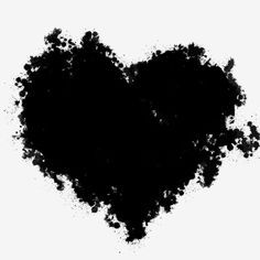 a black heart shaped object is shown on a white background with the word love written in it