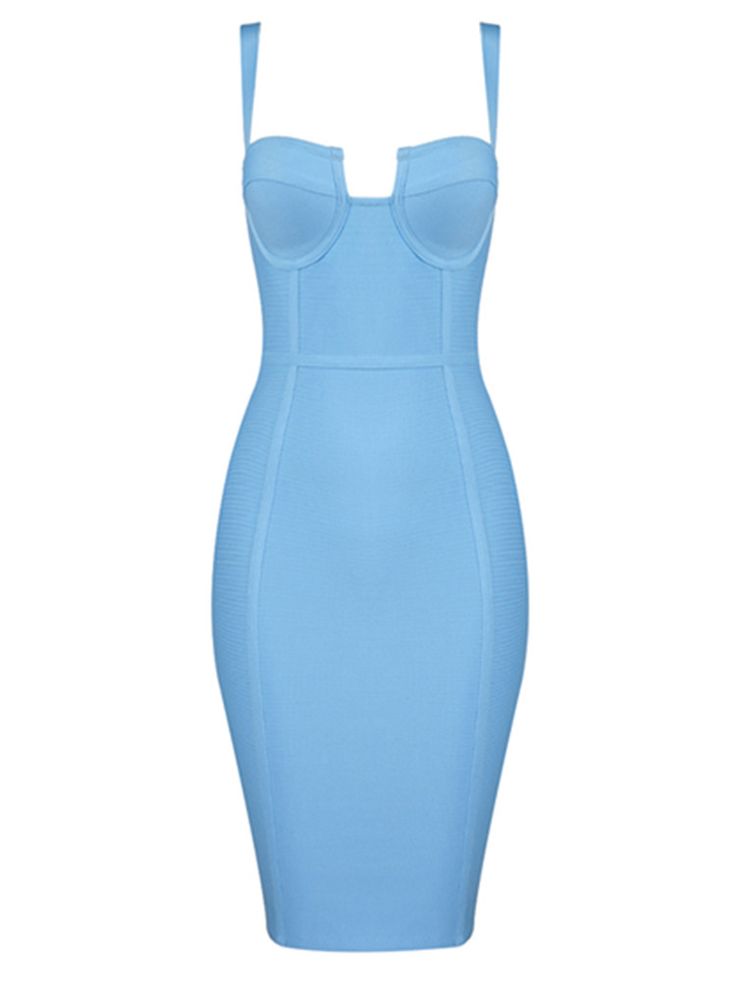 9 Colors Ladies Sexy Blue Yellow Black Rayon Women Summer Bandage Dress Celebrity Designer Fashion Party Dress Vestido Chic Blue Dress With Built-in Bra, Blue Fitted Midi Dress With Spaghetti Straps, Fitted Blue Midi Dress With Spaghetti Straps, Blue Strapless Fitted Midi Dress, Blue Fitted Strapless Midi Dress, Stretch Light Blue Bodycon Dress For Date Night, Light Blue Stretch Bodycon Dress For Date Night, Light Blue Stretch Bodycon Dress For Evening, Blue Bodycon Midi Dress With Spaghetti Straps