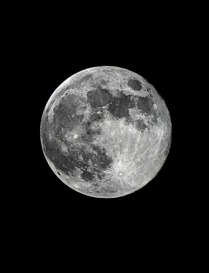 the full moon is shown in black and white