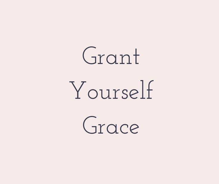 the words grant yourself grace against a pink background