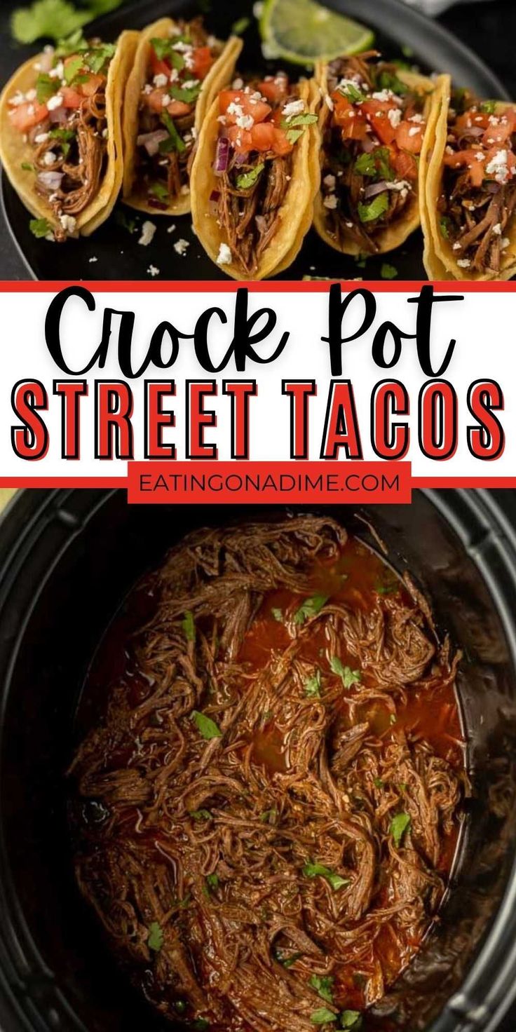 the crock pot street tacos are ready to be eaten