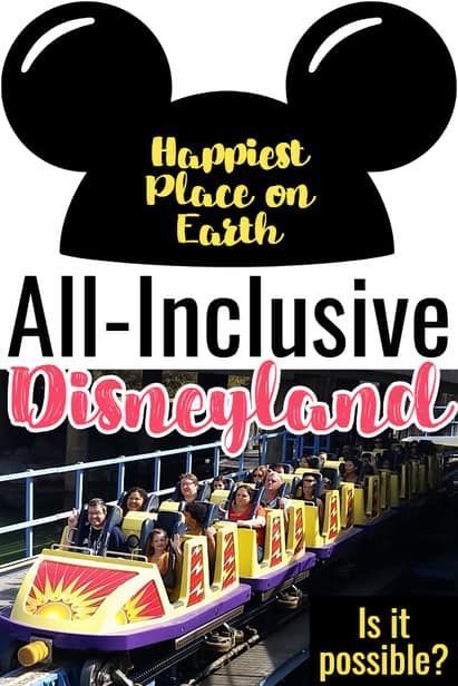 an advertisement for the amusement park with people riding in mickey mouse's ride at disneyland