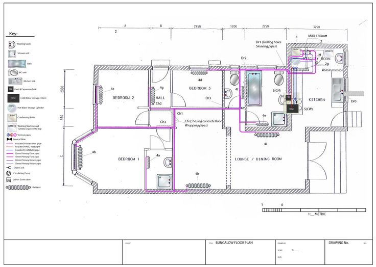 the floor plan for a house with electrical wiring