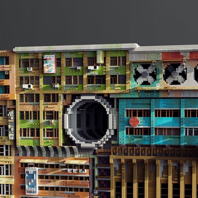 a model of a building made out of legos