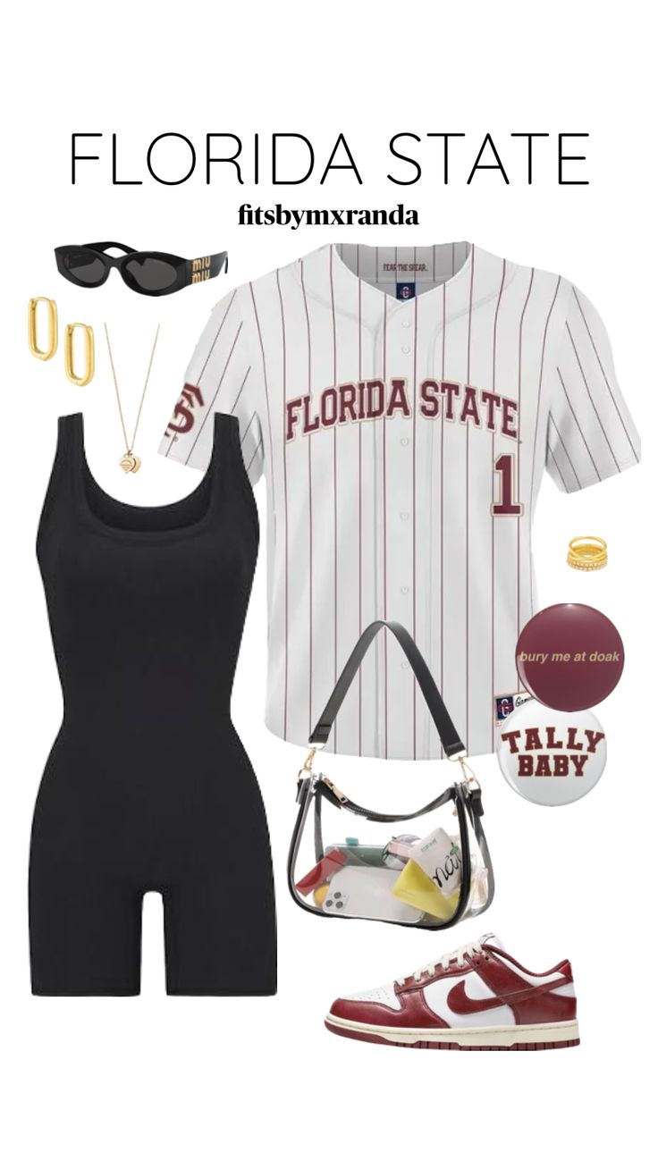 Cute Lazy Summer Outfits, Fsu Gameday Outfit, Fsu Gameday, Cutesy Outfit, College Gameday Outfits, Tailgate Outfit, College Fits, Trip Outfits, Gameday Outfit