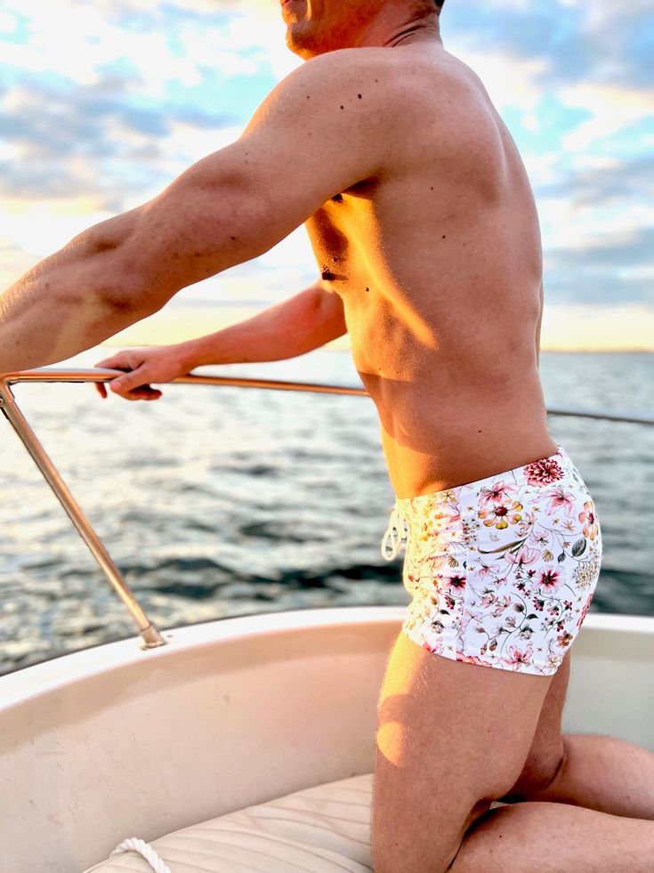 A dreamy Victorian floral on cream base, Cape Bouquet is a like a cloud snatched from a deep blue Provincetown sky. 216 of these, total. Cream Base, Mens Swimwear, Deep Blue, Swim Trunk, Cool Shirts, Trunk, Fashion Inspiration, Cape, Style Inspiration