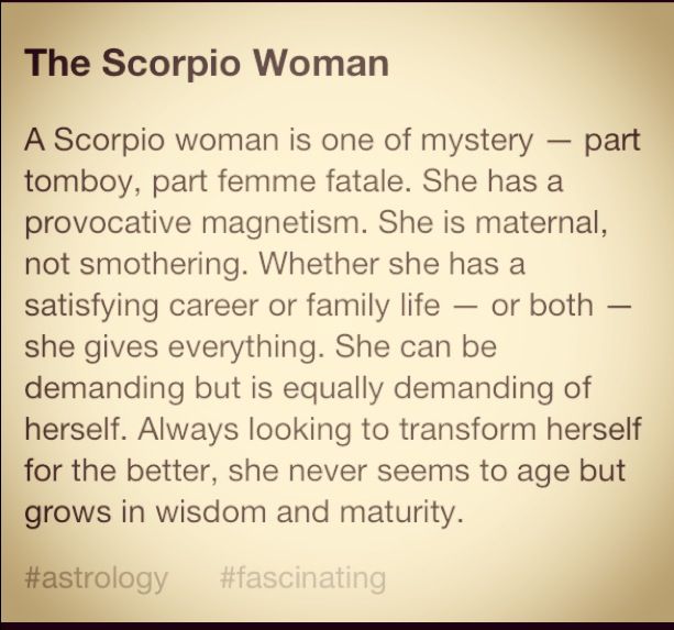 the scorpio woman is one of mystery part of her body, part of man