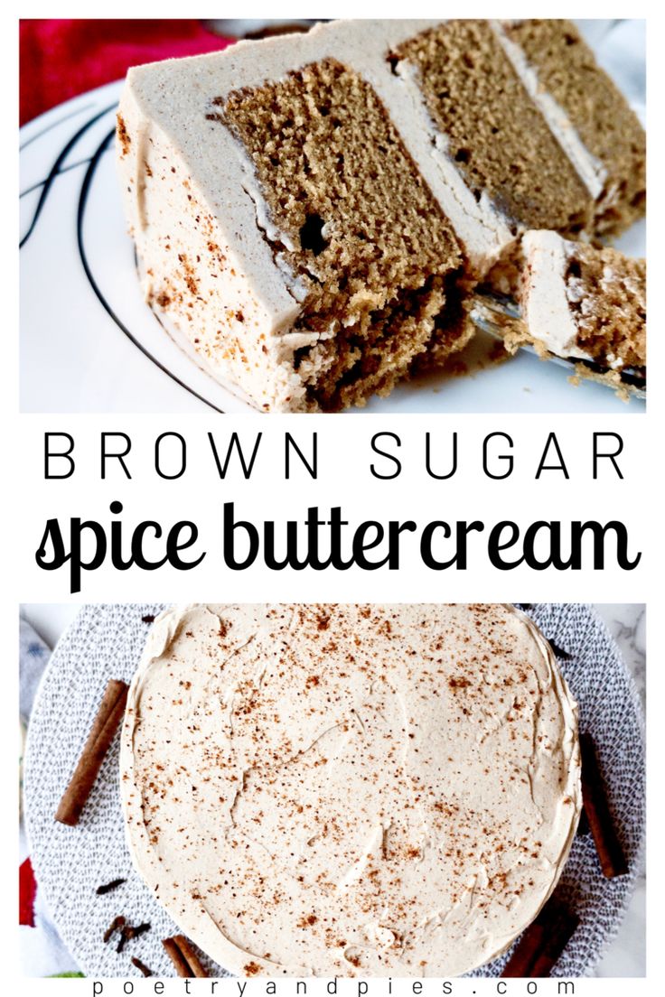 brown sugar spice buttercream cake on a plate