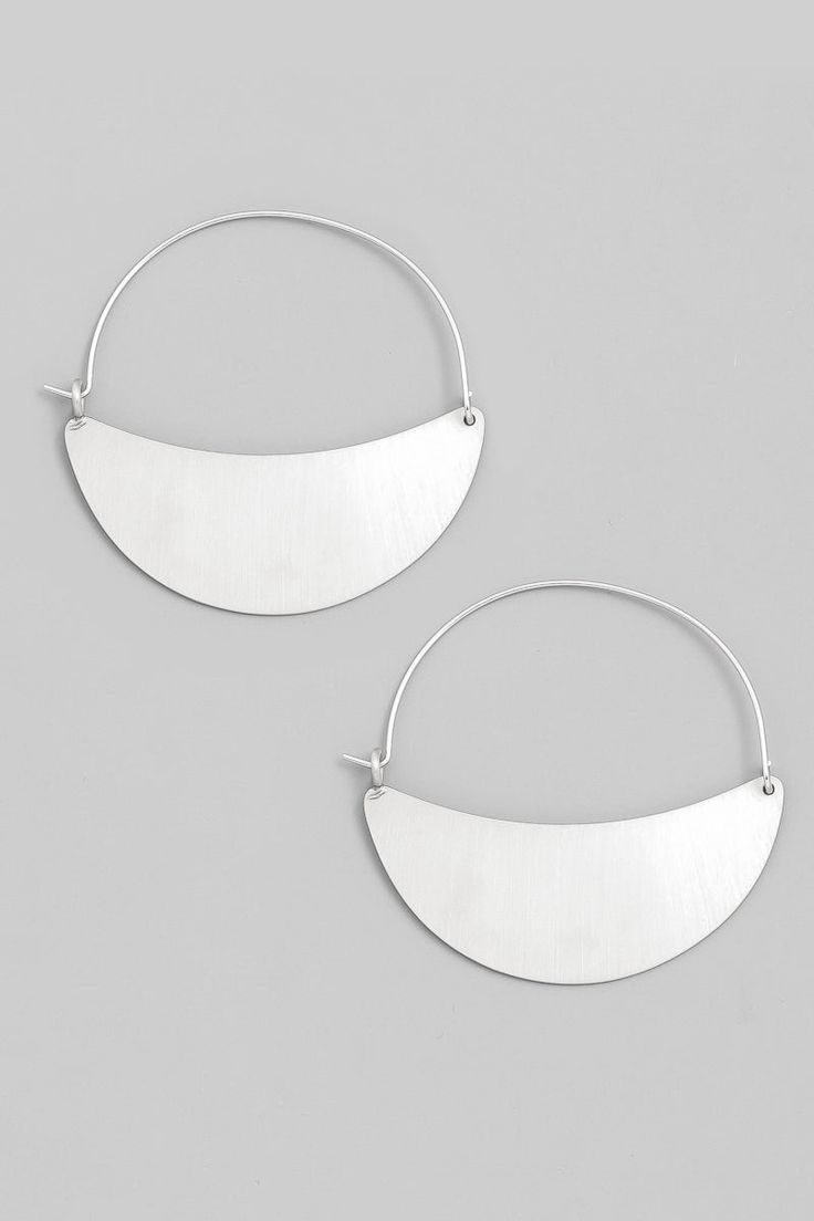 Jade & Jasper Half Round Hoop Earrings – Simple Life Trends LLC Metal Semi-circle Hoop Earrings For Pierced Ears, Semi-circle Metal Hoop Earrings For Pierced Ears, Metal Semi-circle Hoop Earrings, Earrings Simple, Simple Earrings, Simple Life, Silver Hoop Earrings, Jade, Hoop Earrings