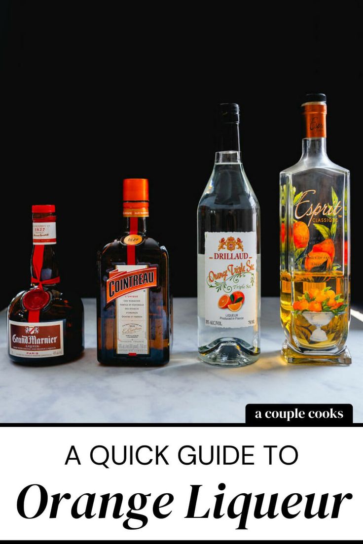 an image of liquor bottles with orange liqueur in them and the words, a quick guide to orange liqueur