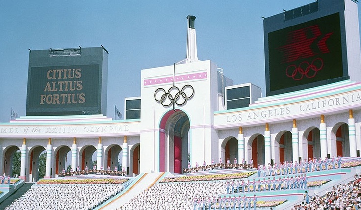 an olympic ceremony in los angeles, california